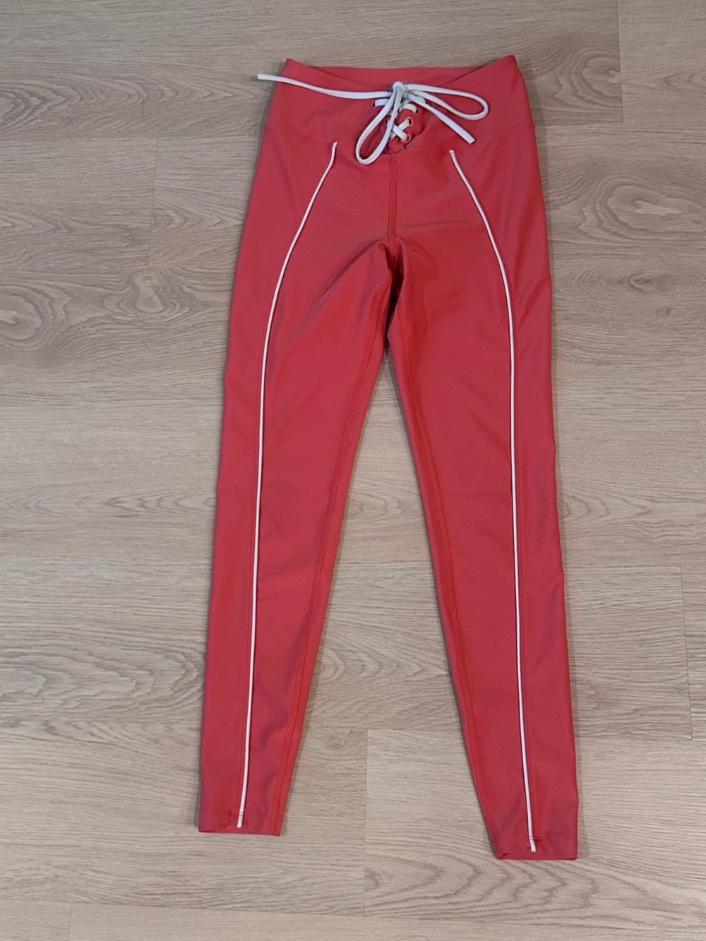 Year of Ours Pink Legging with White Piping